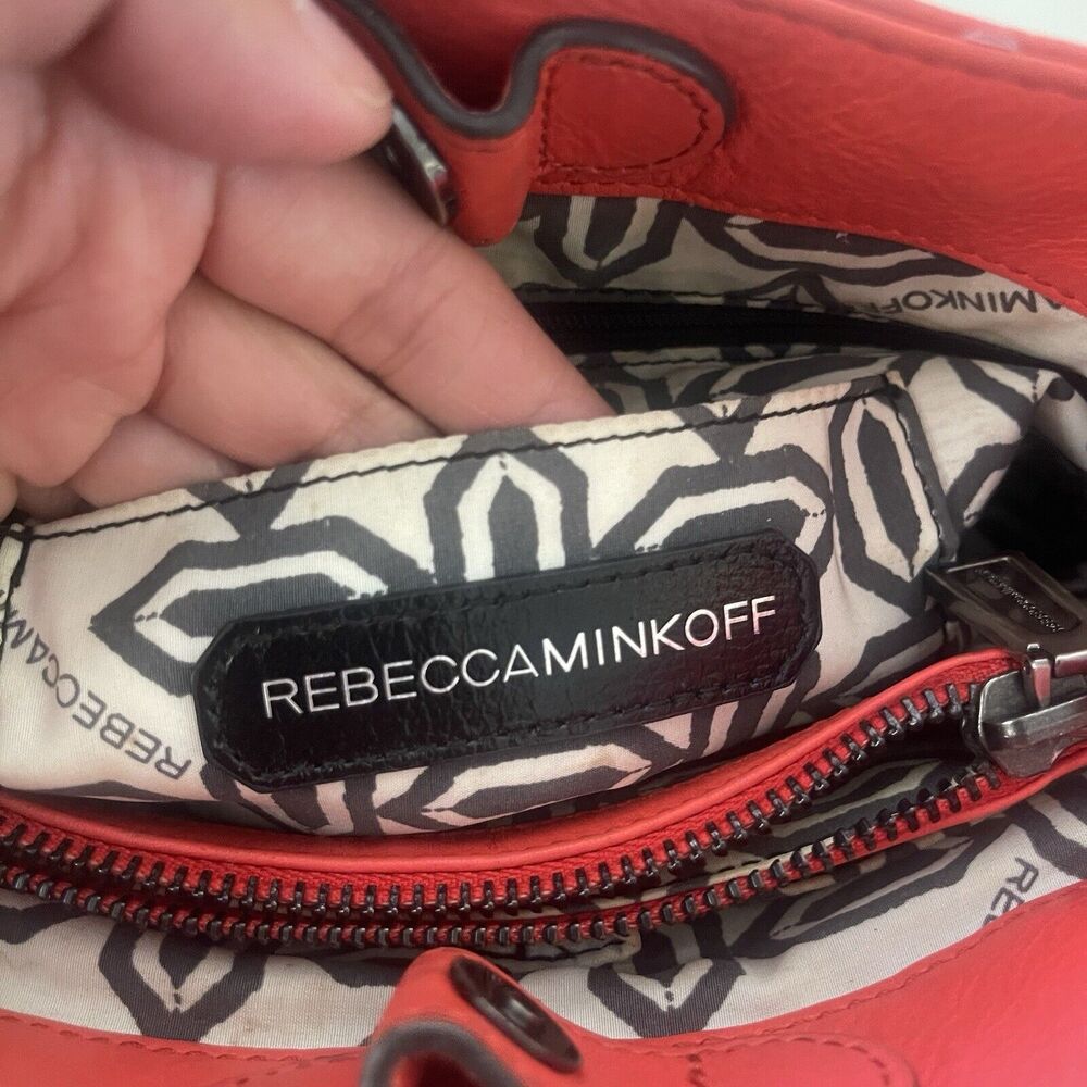 Rebecca Minkoff Swing Chain Orange Persimmon Leather Shoulder Bag - Picture 3 of 16